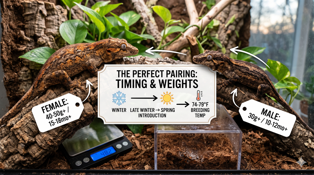 When to Put a Male Gargoyle Gecko in With a Female for Breeding